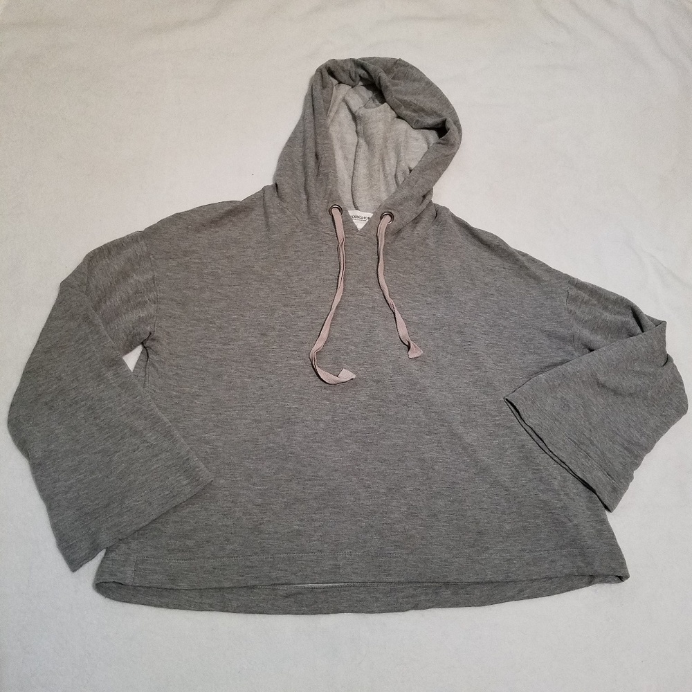 Workshop Republic cropped wide sleeve gray hoodie